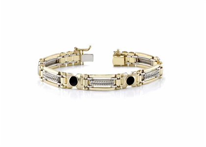 Two Tone Plated Mens Bracelet
